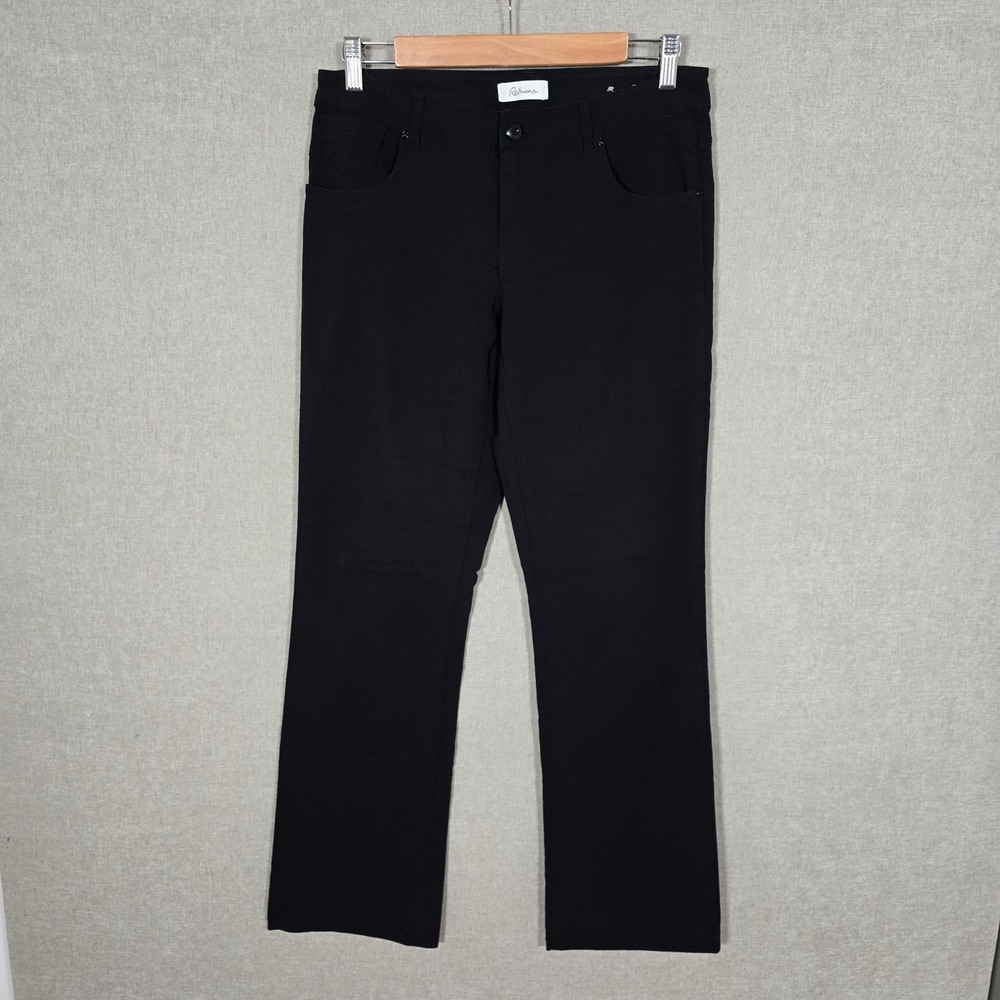Reitmans Women's Comfort Stretch Straight Leg Black Trousers Petites 8